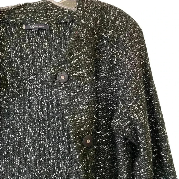 Anne Klein Tweed Blazer Jacket Medium Sequins Black Snap Button Front Careerwear - Picture 7 of 12